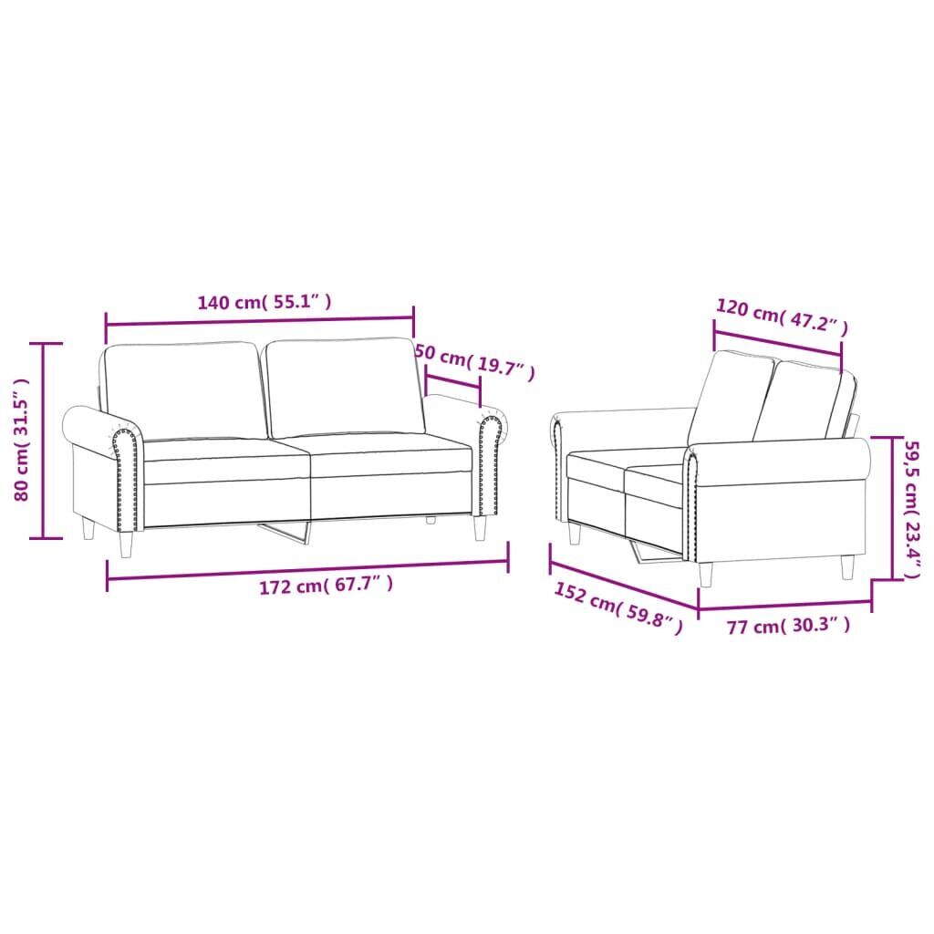 2 Piece Sofa Set with Cushions Dark Grey Velvet Price