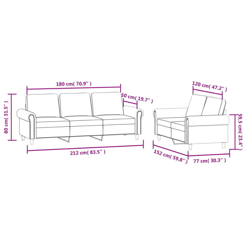 2 Piece Sofa Set with Cushions Dark Grey Velvet Price