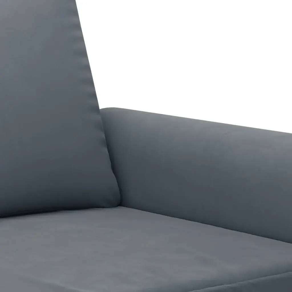 3 Piece Sofa Set with Cushions Dark Grey Velvet Price