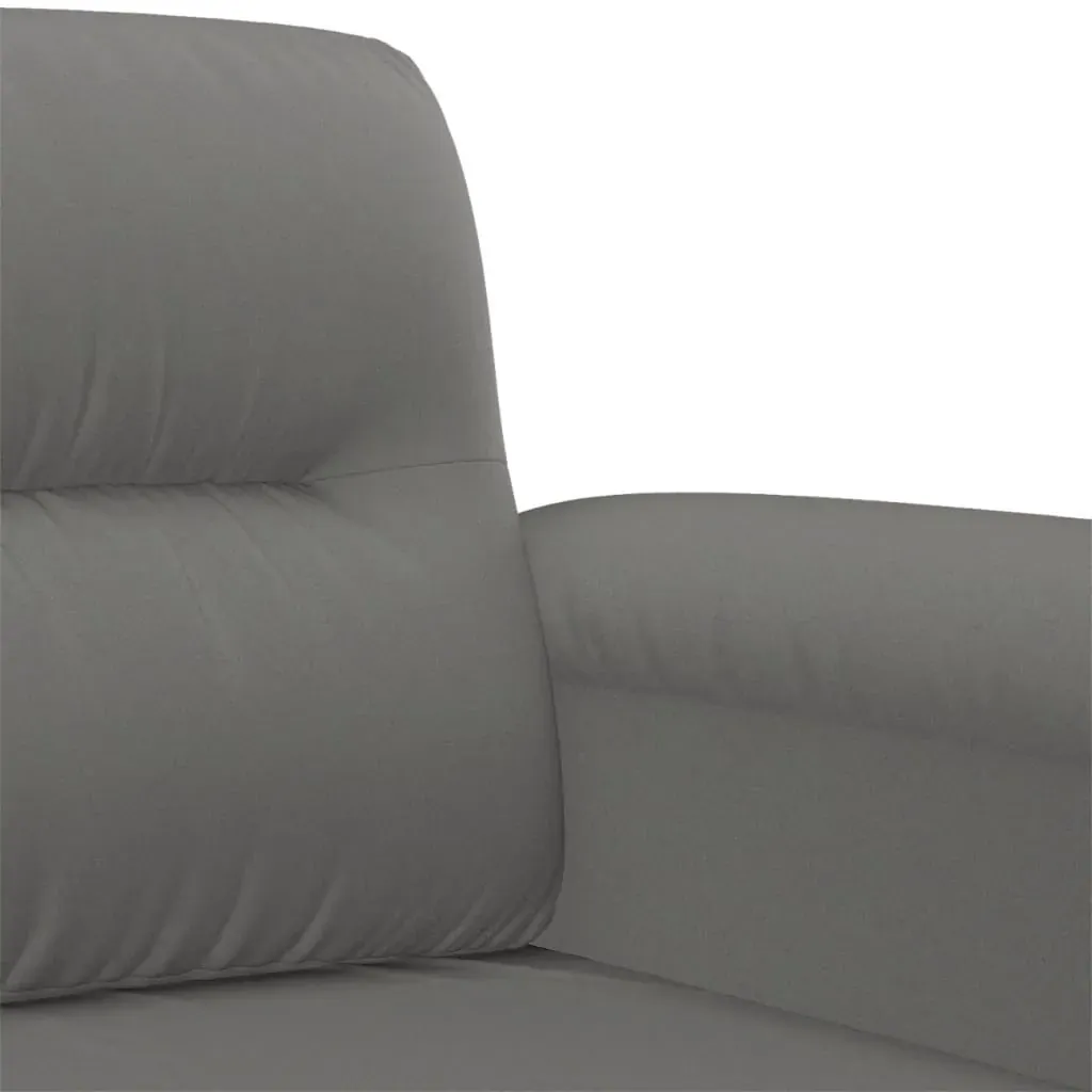 2 Piece Sofa Set with Pillows Dark Grey Microfibre Fabric Price