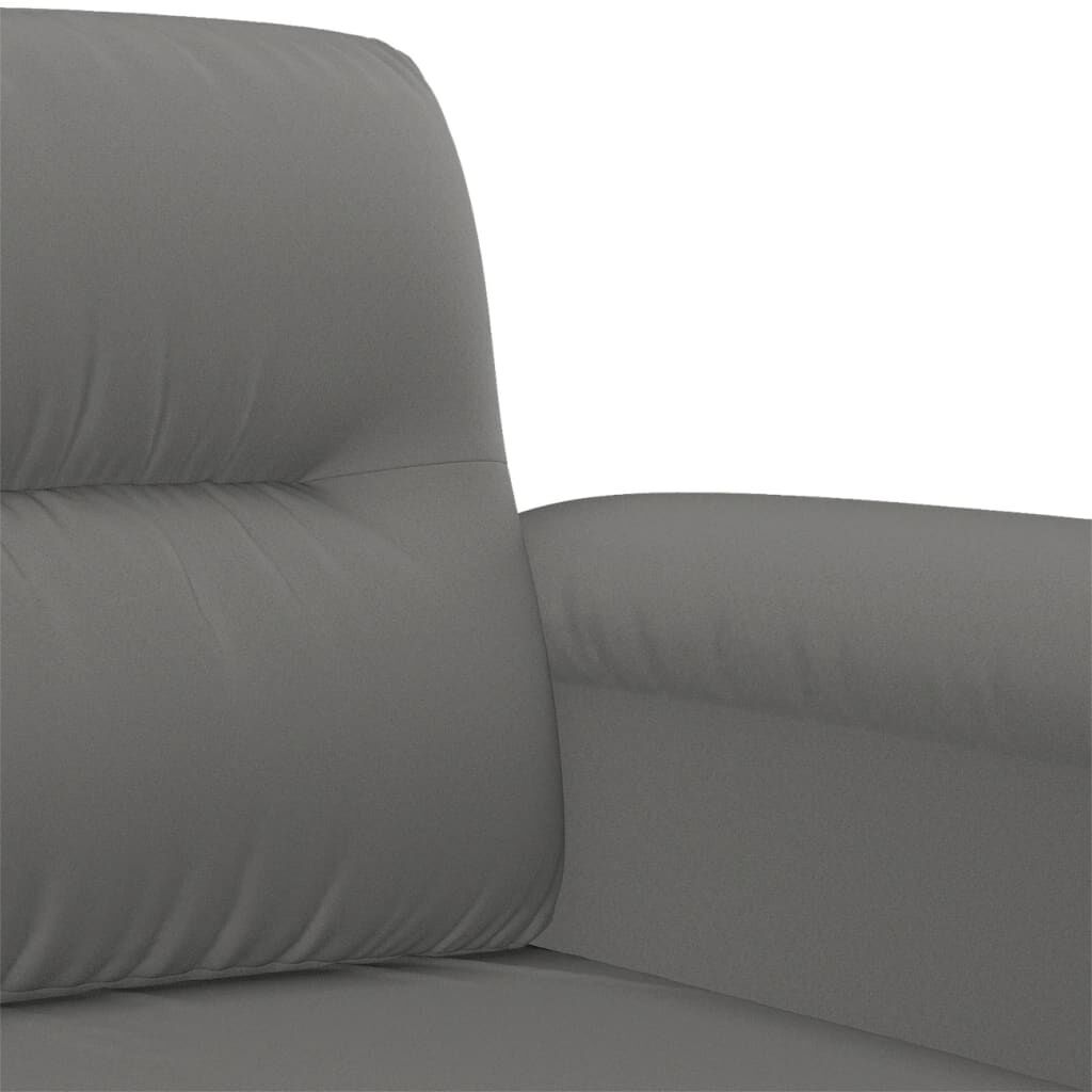 3 Piece Sofa Set with Pillows Dark Grey Microfibre Fabric Price