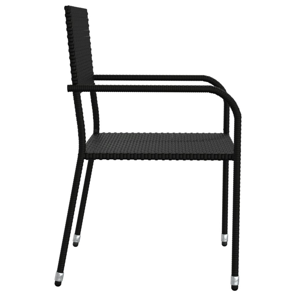 9 Piece Garden Dining Set Black Poly Rattan and Steel Price