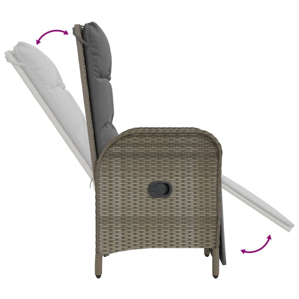4 Piece Garden Dining Set with Cushions Grey Poly Rattan Price