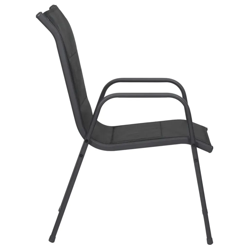 3 Piece Garden Dining Set Black Steel Price