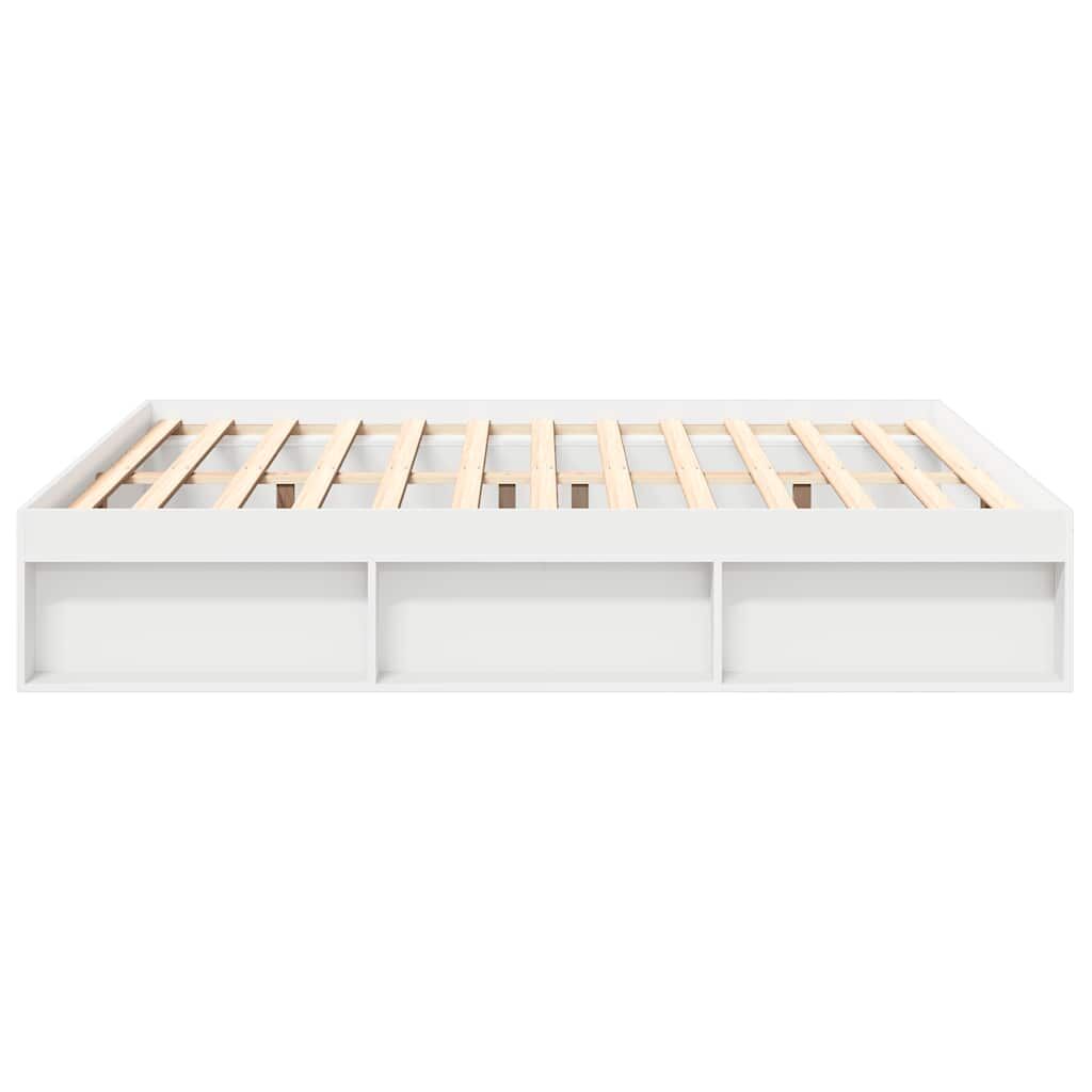 Bed Frame without Mattress White 183x203 cm King Price