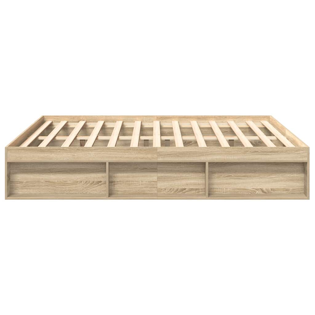 Bed Frame without Mattress Sonoma Oak 183x203 cm King Price