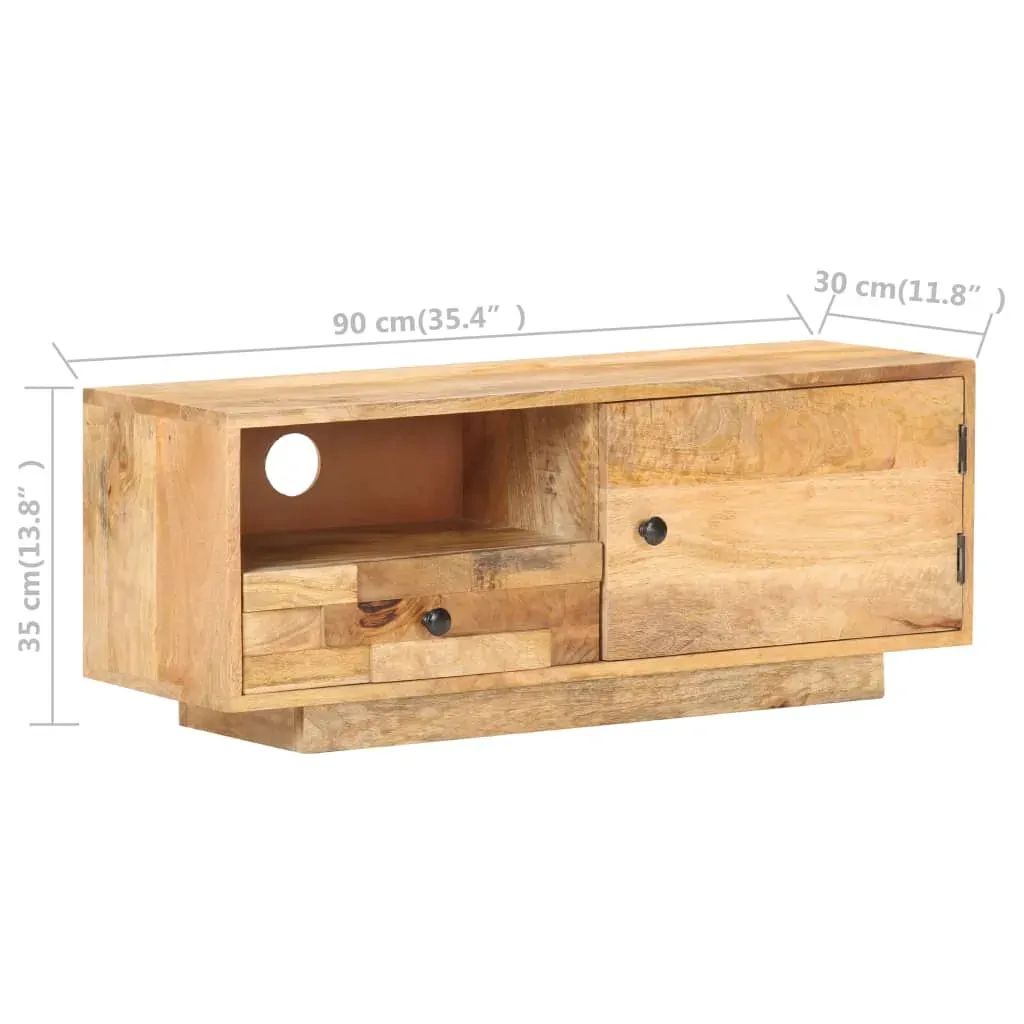 TV Cabinet 90x30x35 cm Solid Mango Wood Price
