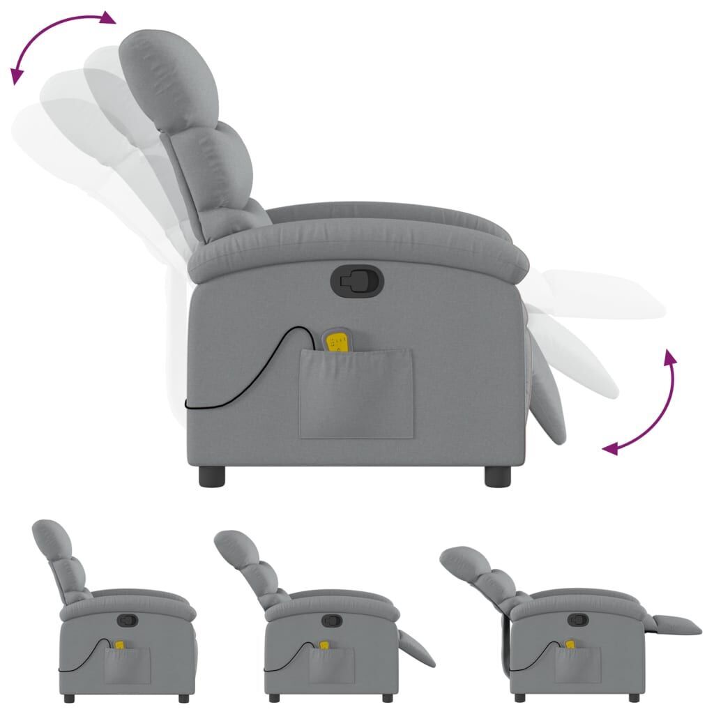 Massage Recliner Chair Light Grey Fabric Price