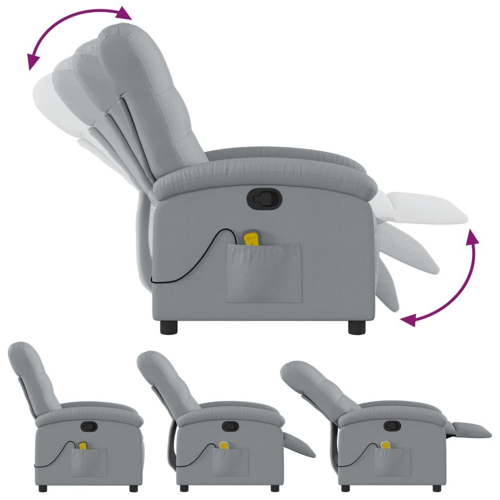 Massage Recliner Chair Light Grey Fabric Price
