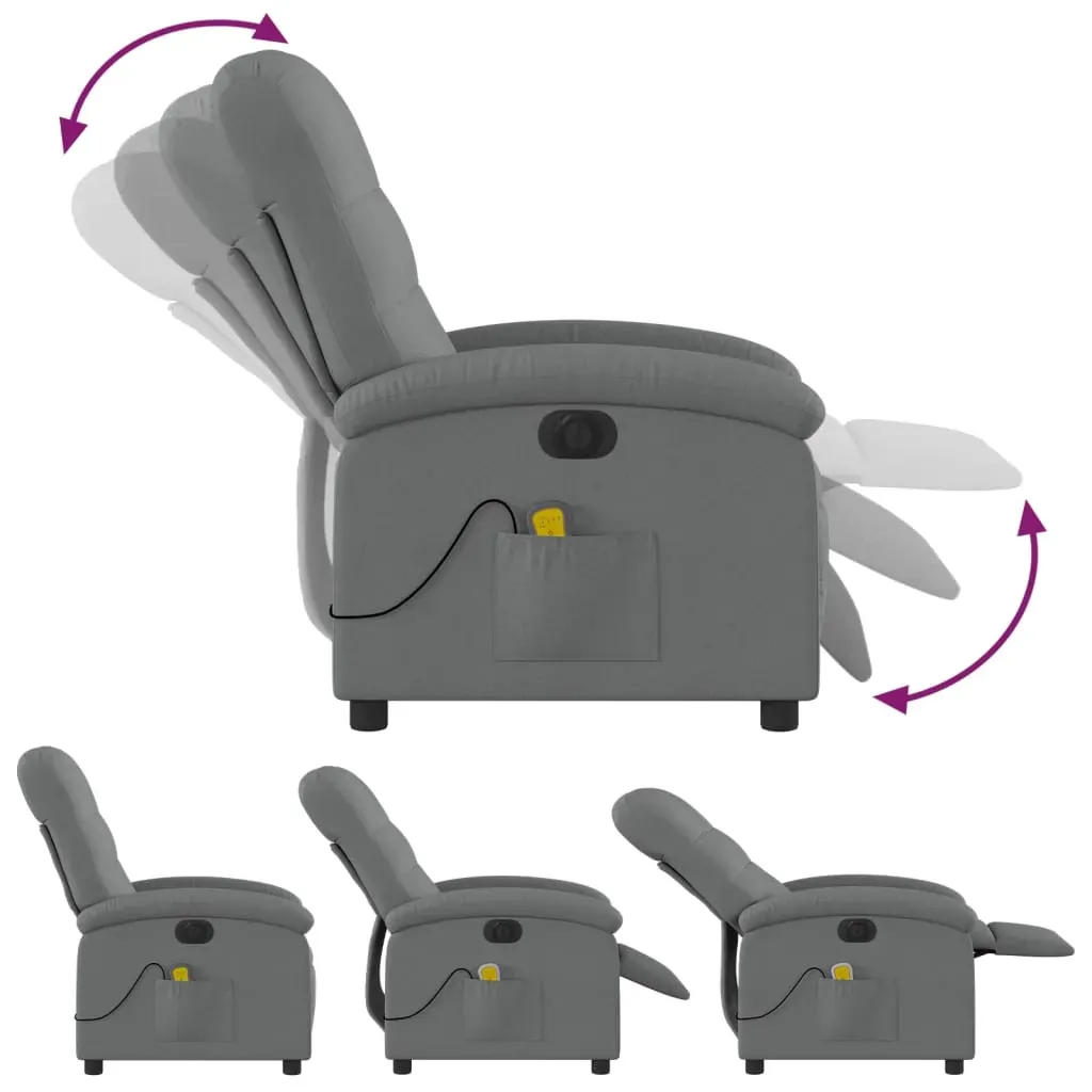 Electric Massage Recliner Chair Dark Grey Fabric Price