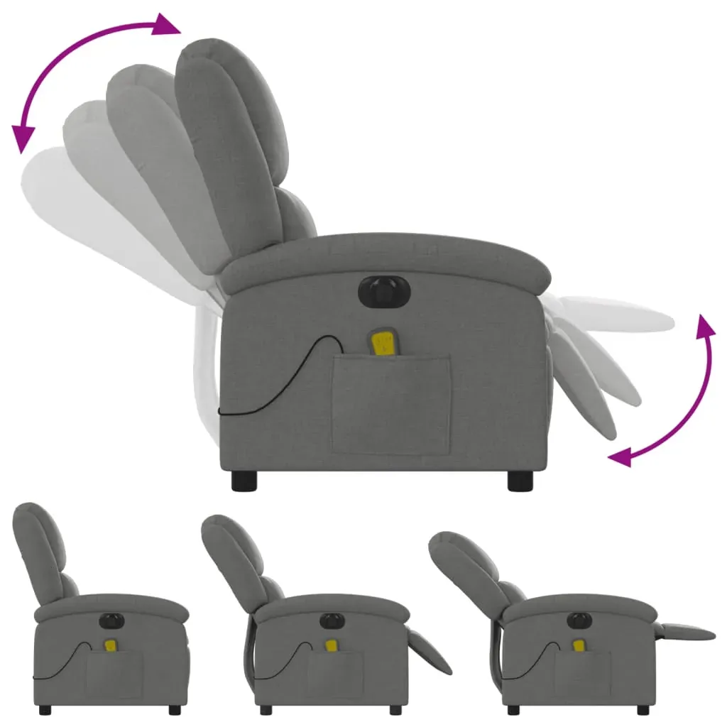 Electric Massage Recliner Chair Dark Grey Fabric Price