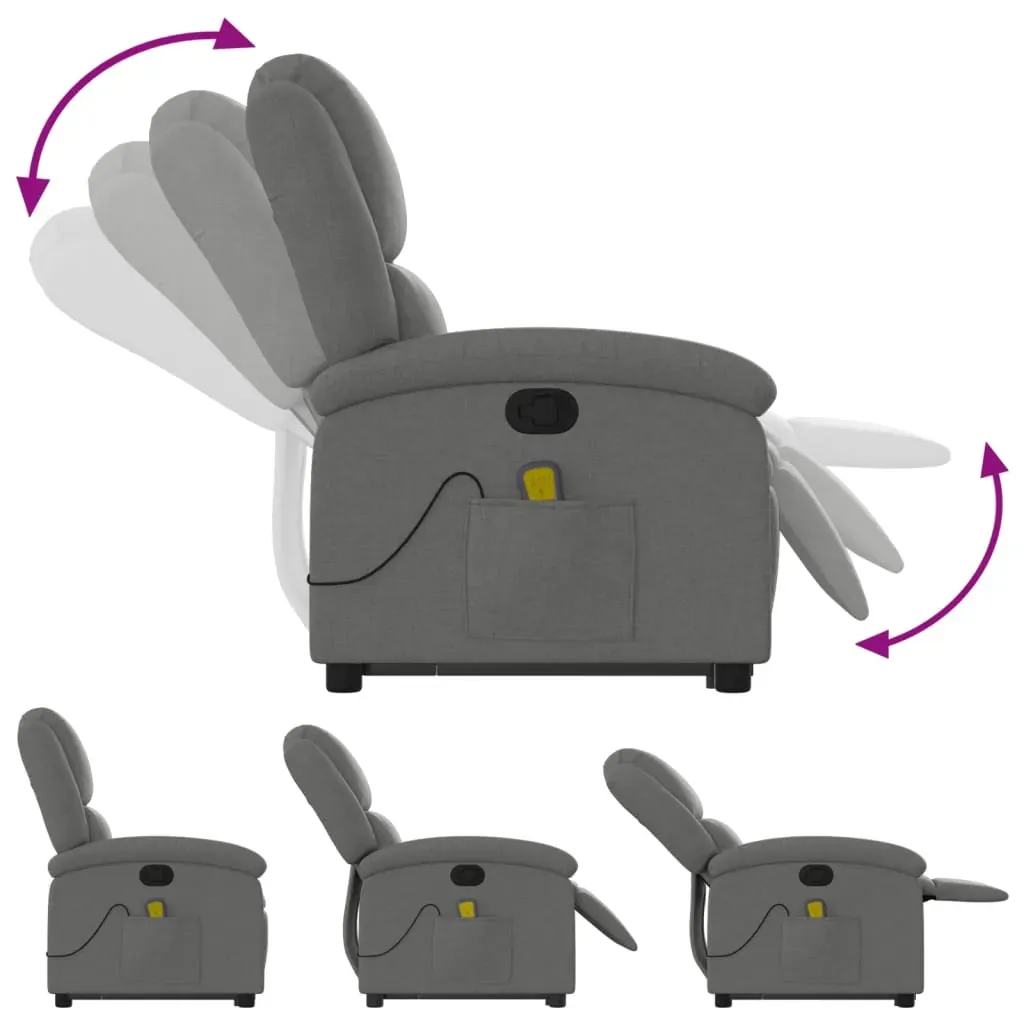 Stand up Massage Recliner Chair Dark Grey Fabric Price