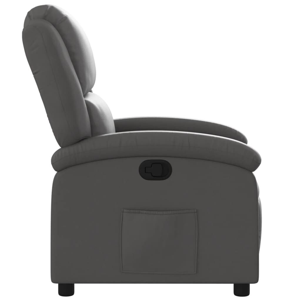 Recliner Chair Grey Real Leather Price