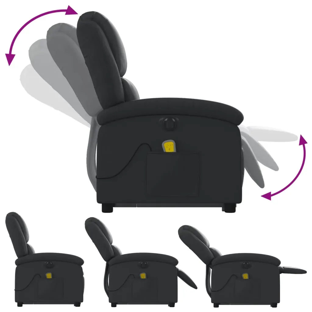 Electric Stand up Massage Recliner Chair Black Real Leather Price