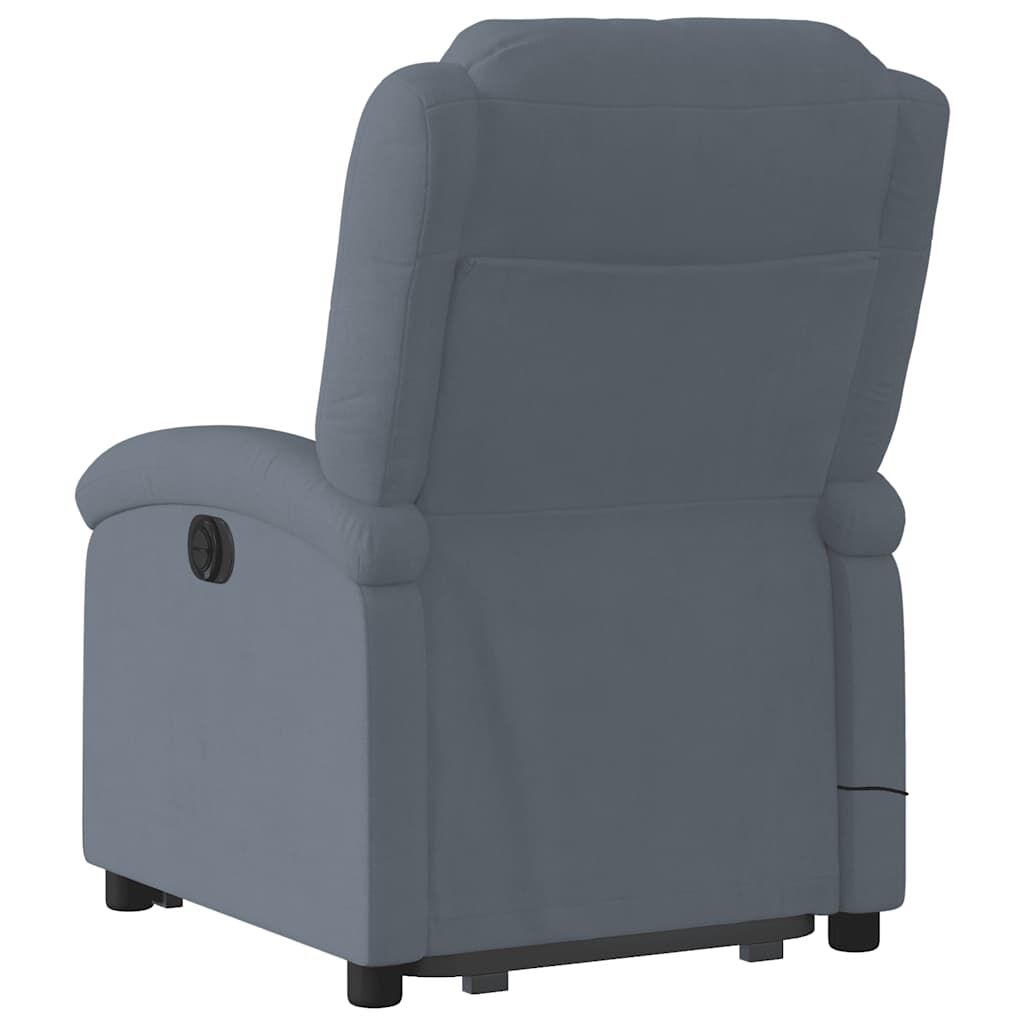 Stand up Massage Recliner Chair Dark Grey Velvet Price