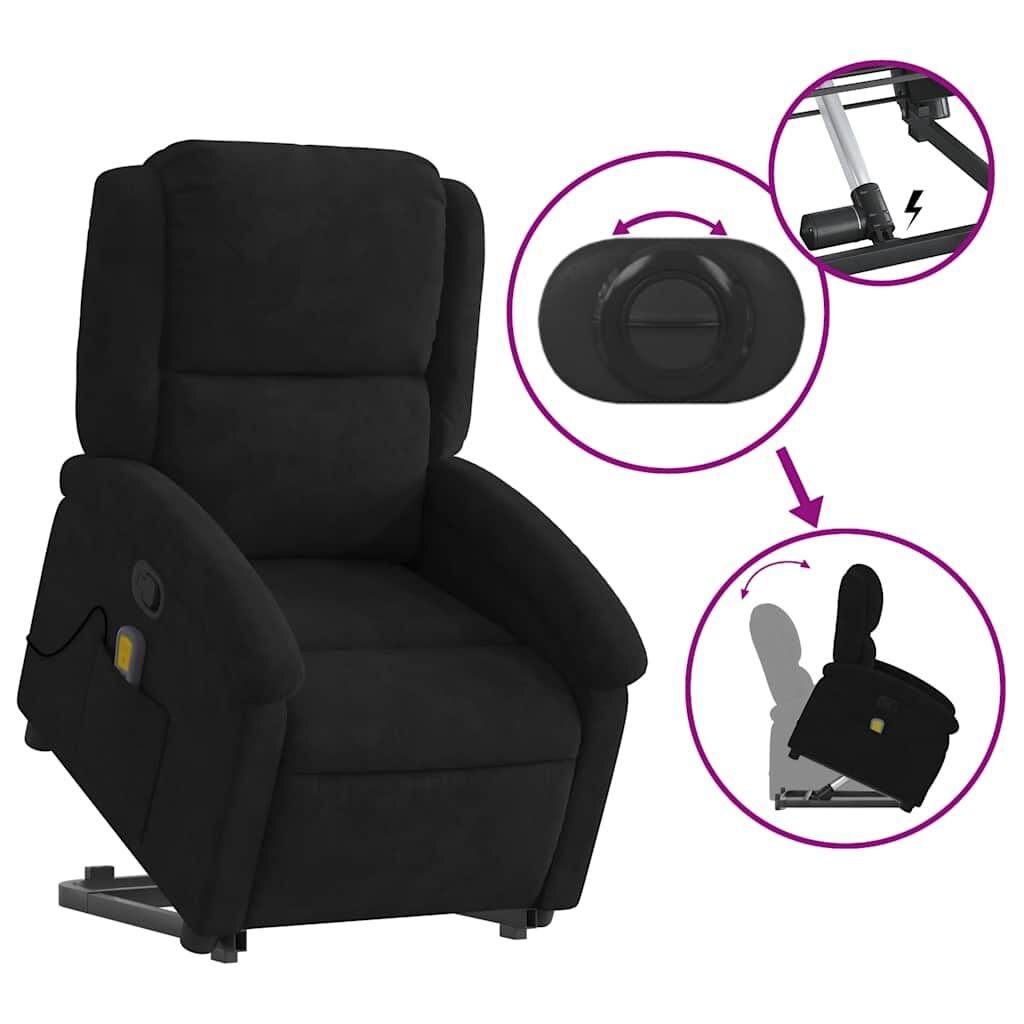 Stand up Massage Recliner Chair Black Velvet Price
