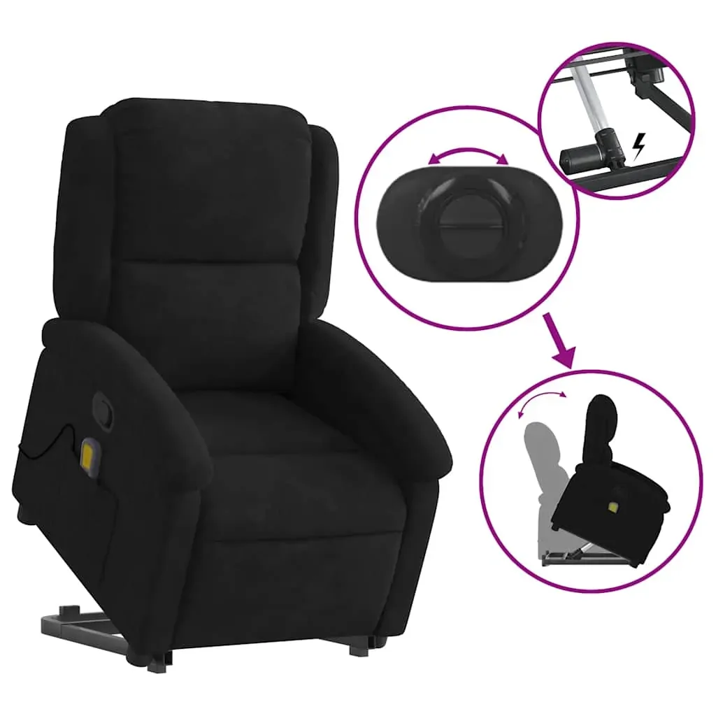Stand up Massage Recliner Chair Black Velvet Price