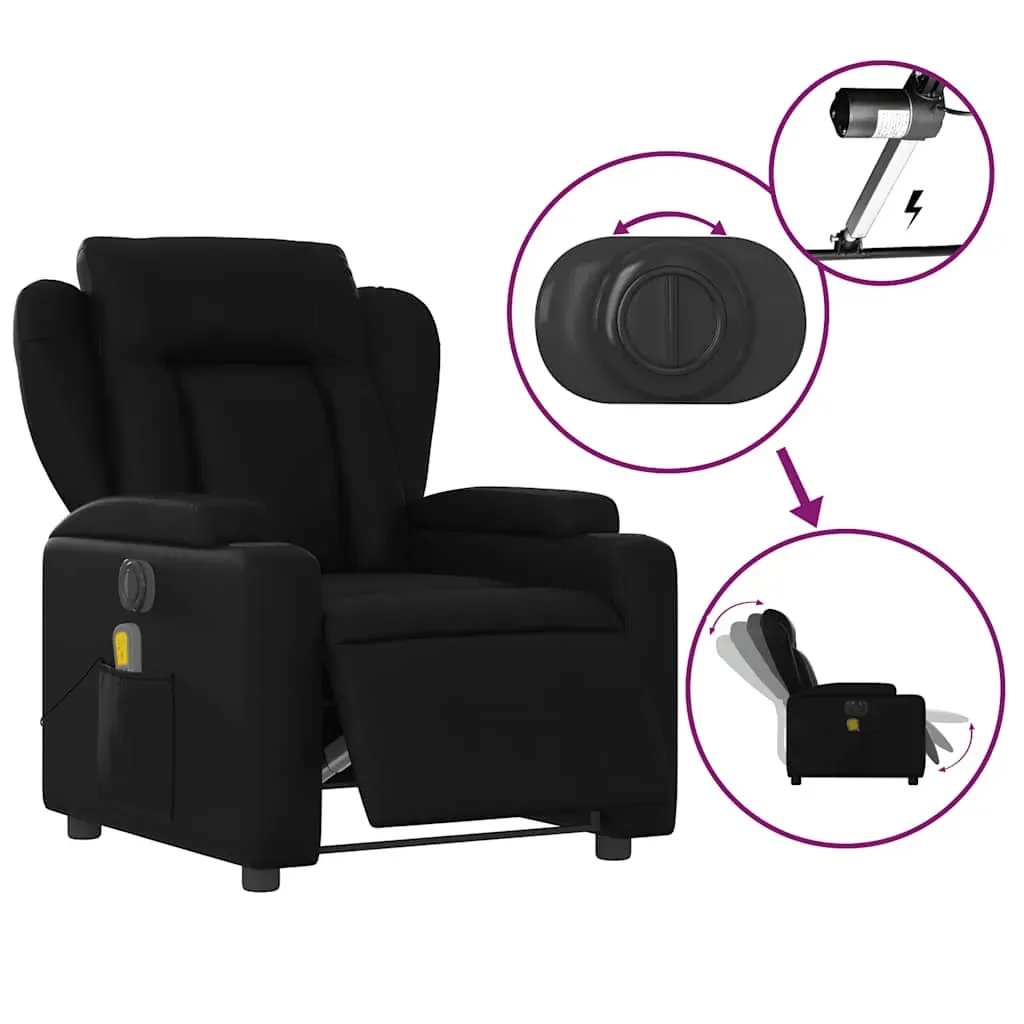 Electric Massage Recliner Chair Black Faux Leather Price