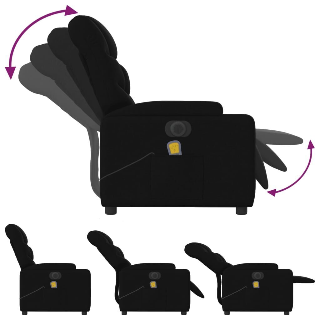 Electric Massage Recliner Chair Black Fabric Price