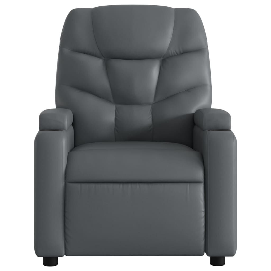 Massage Recliner Chair Grey Faux Leather Price