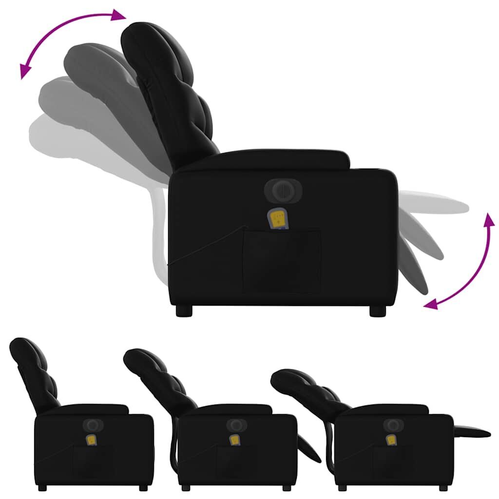 Electric Massage Recliner Chair Black Faux Leather Price