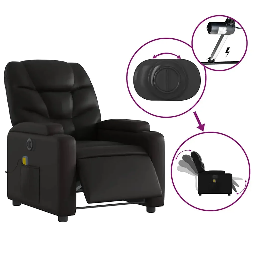 Electric Massage Recliner Chair Black Faux Leather Price