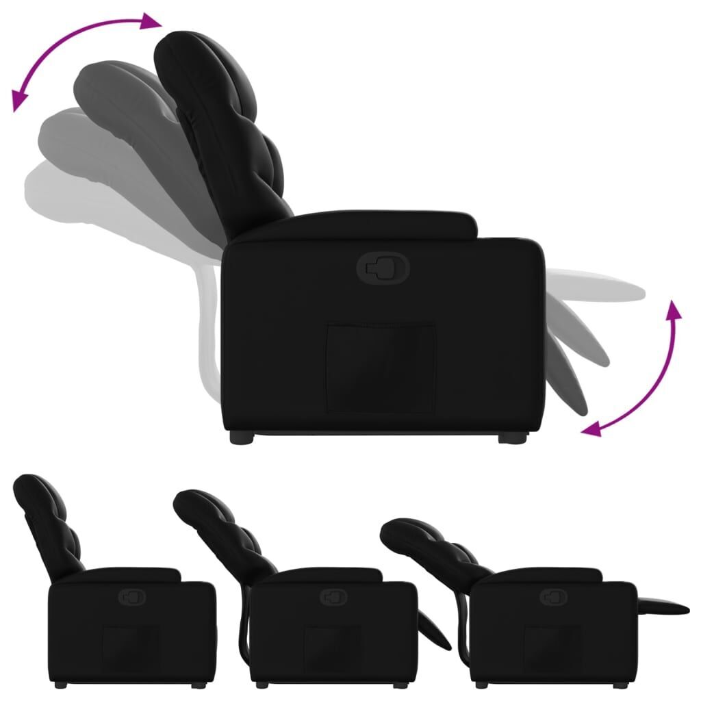Stand up Recliner Chair Black Faux Leather Price