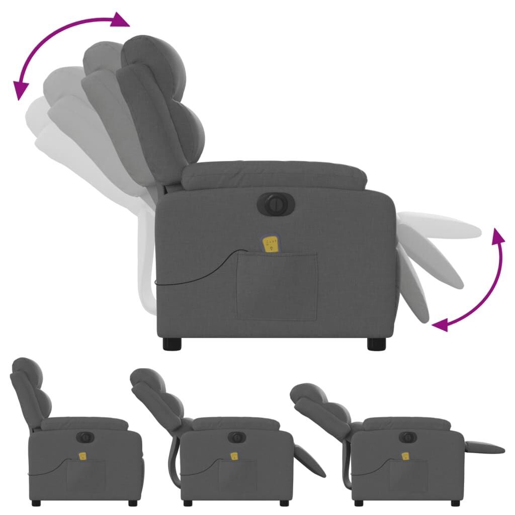 Electric Massage Recliner Chair Dark Grey Fabric Price