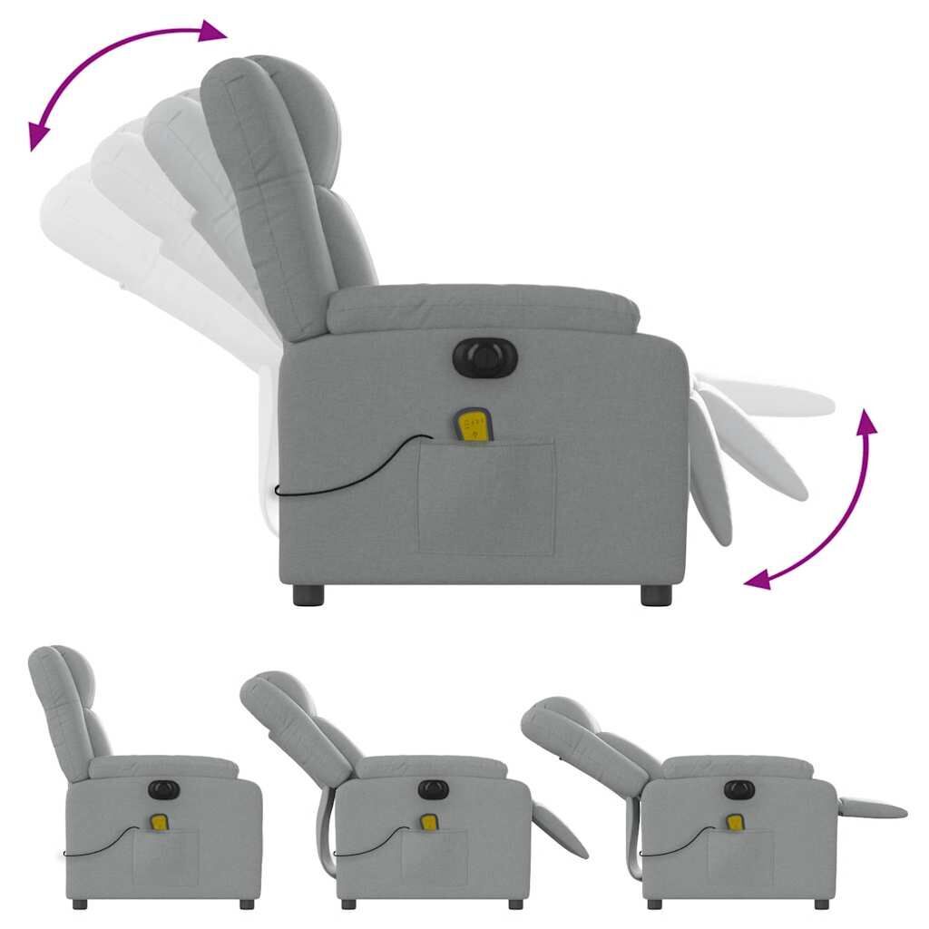 Electric Massage Recliner Chair Light Grey Fabric Price