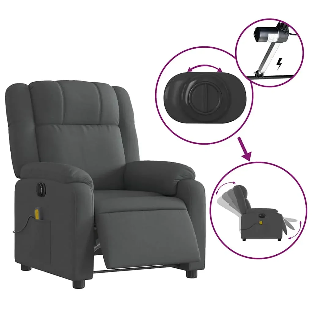 Electric Massage Recliner Chair Dark Grey Fabric Price