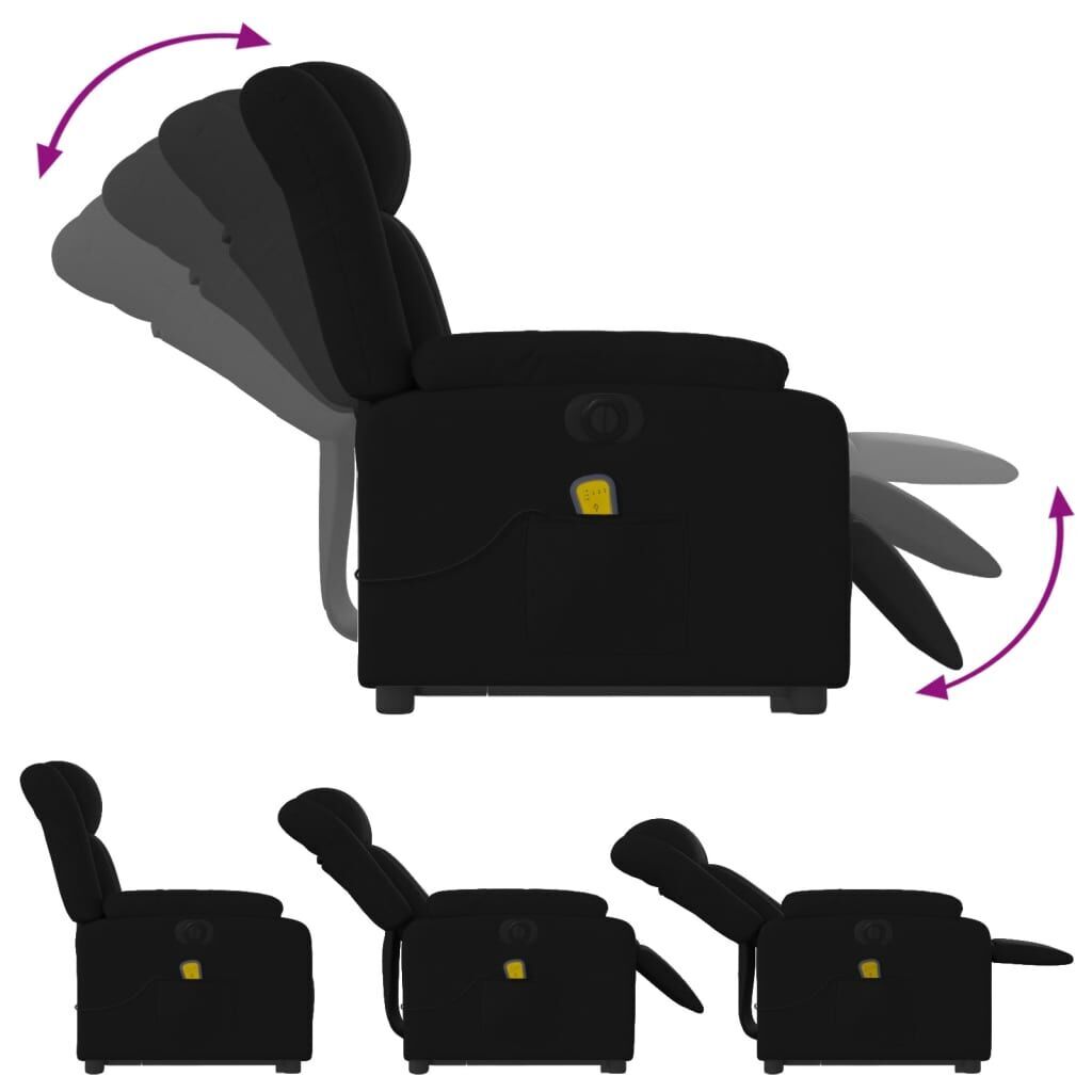 Electric Stand up Massage Recliner Chair Black Faux Leather Price