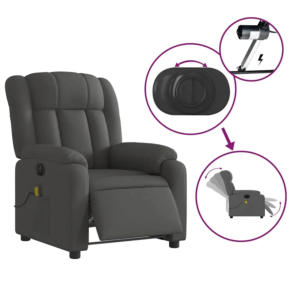Electric Massage Recliner Chair Dark Grey Fabric Price