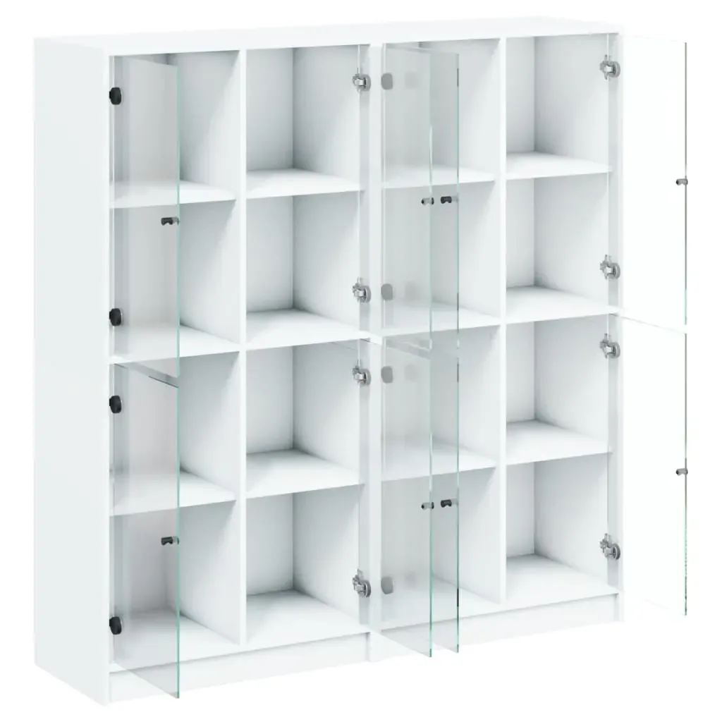 Bookcase with Doors White 136x37x142 cm Engineered Wood Price