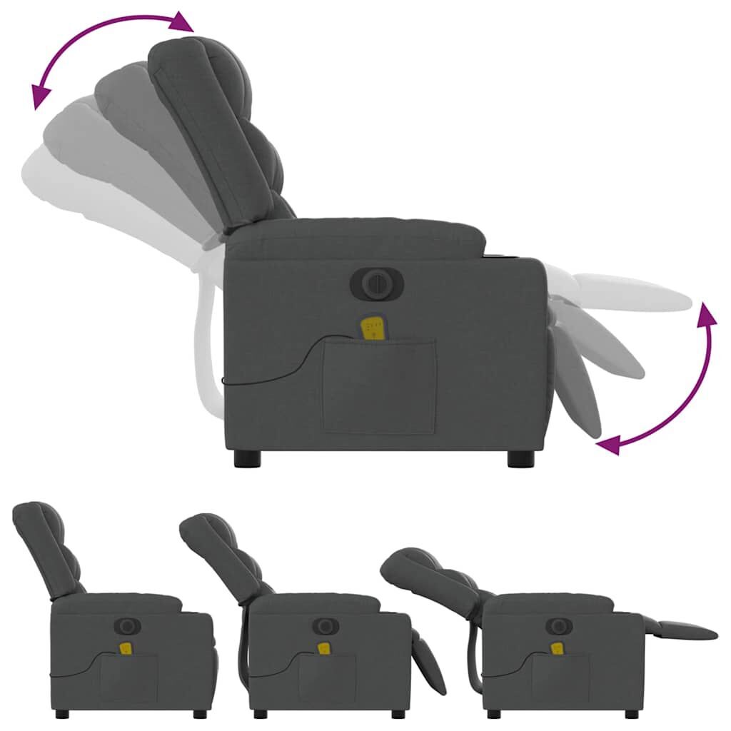 Electric Massage Recliner Chair Dark Grey Fabric Price