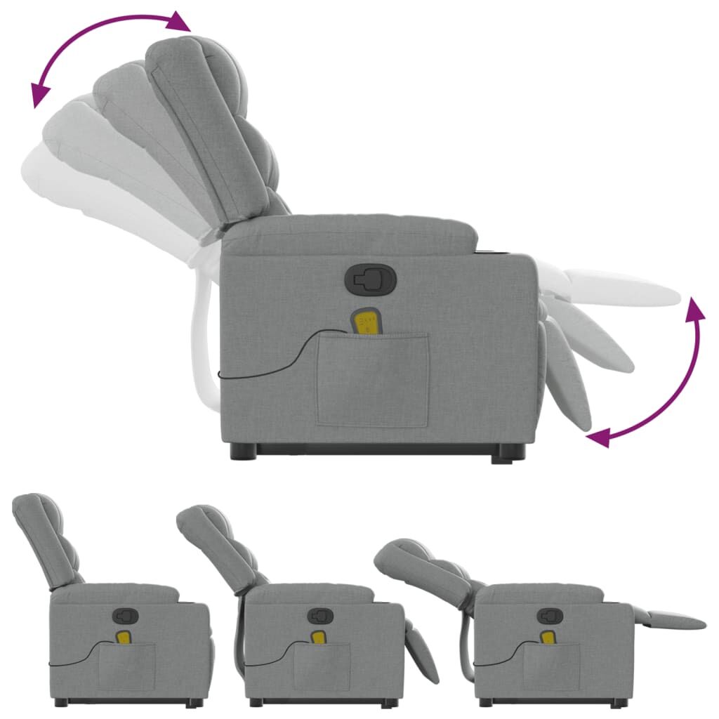 Stand up Massage Recliner Chair Light Grey Fabric Price