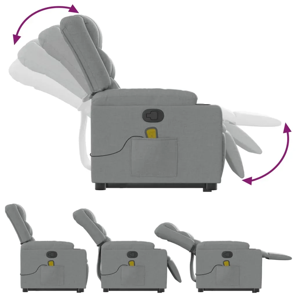 Stand up Massage Recliner Chair Light Grey Fabric Price