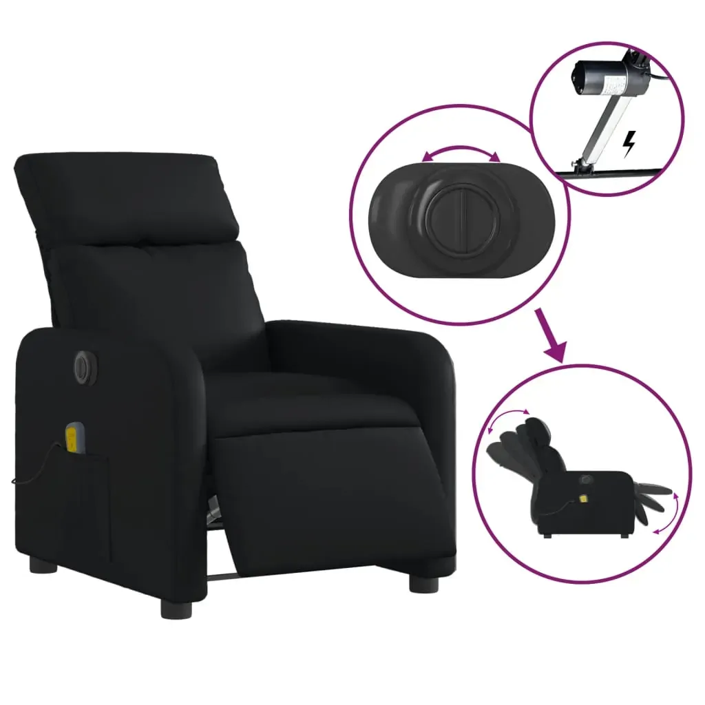Electric Massage Recliner Chair Black Faux Leather Price