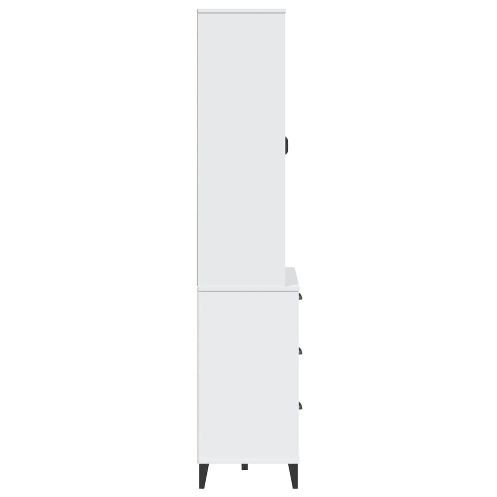 Highboard VIKEN White 80x40x190 cm Solid Wood Pine Price
