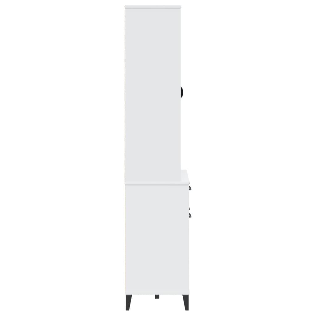 Highboard VIKEN White 80x40x190 cm Solid Wood Pine Price