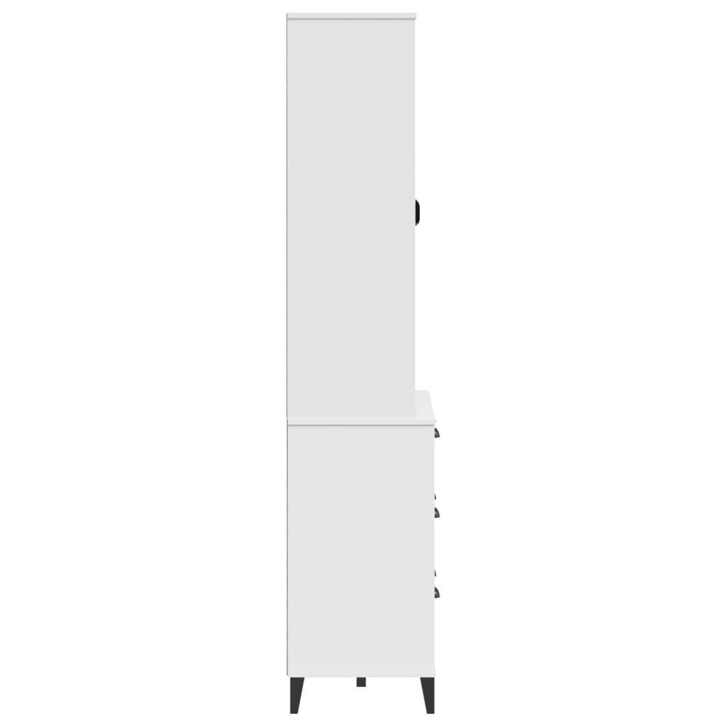 Highboard VIKEN White 80x40x190 cm Solid Wood Pine Price