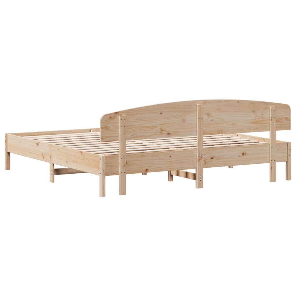Bed Frame without Mattress 183x203 cm King Solid Wood Pine Price