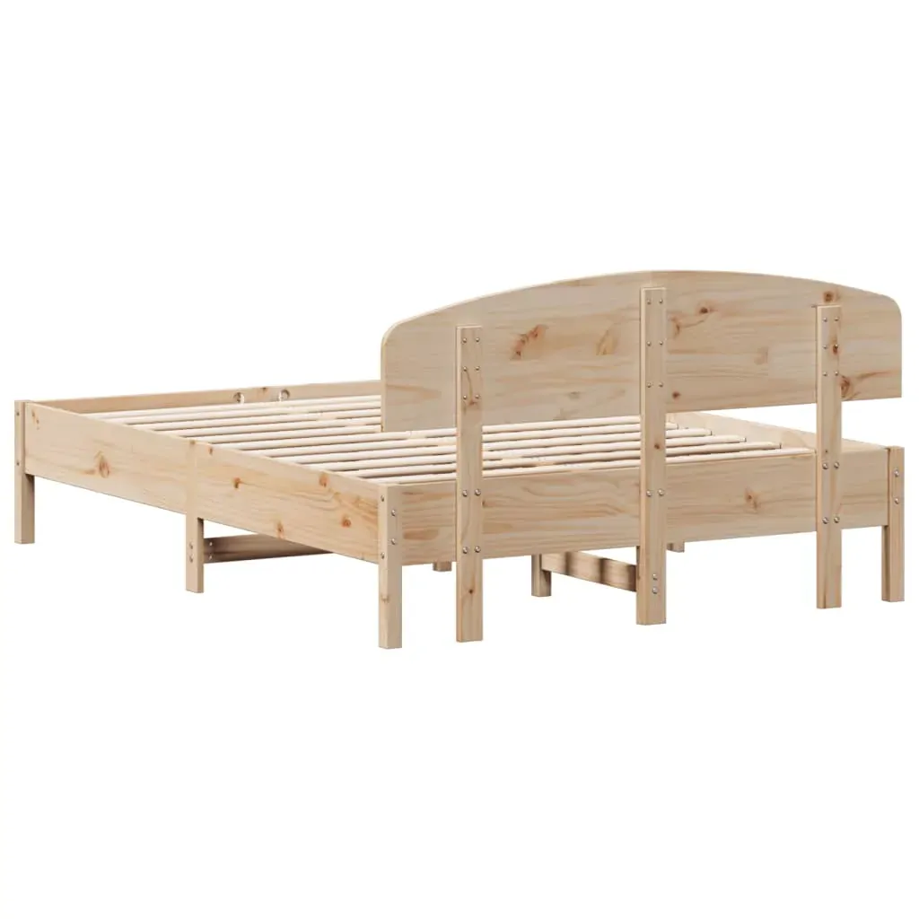 Bed Frame without Mattress 135x190 cm Solid Wood Pine Price