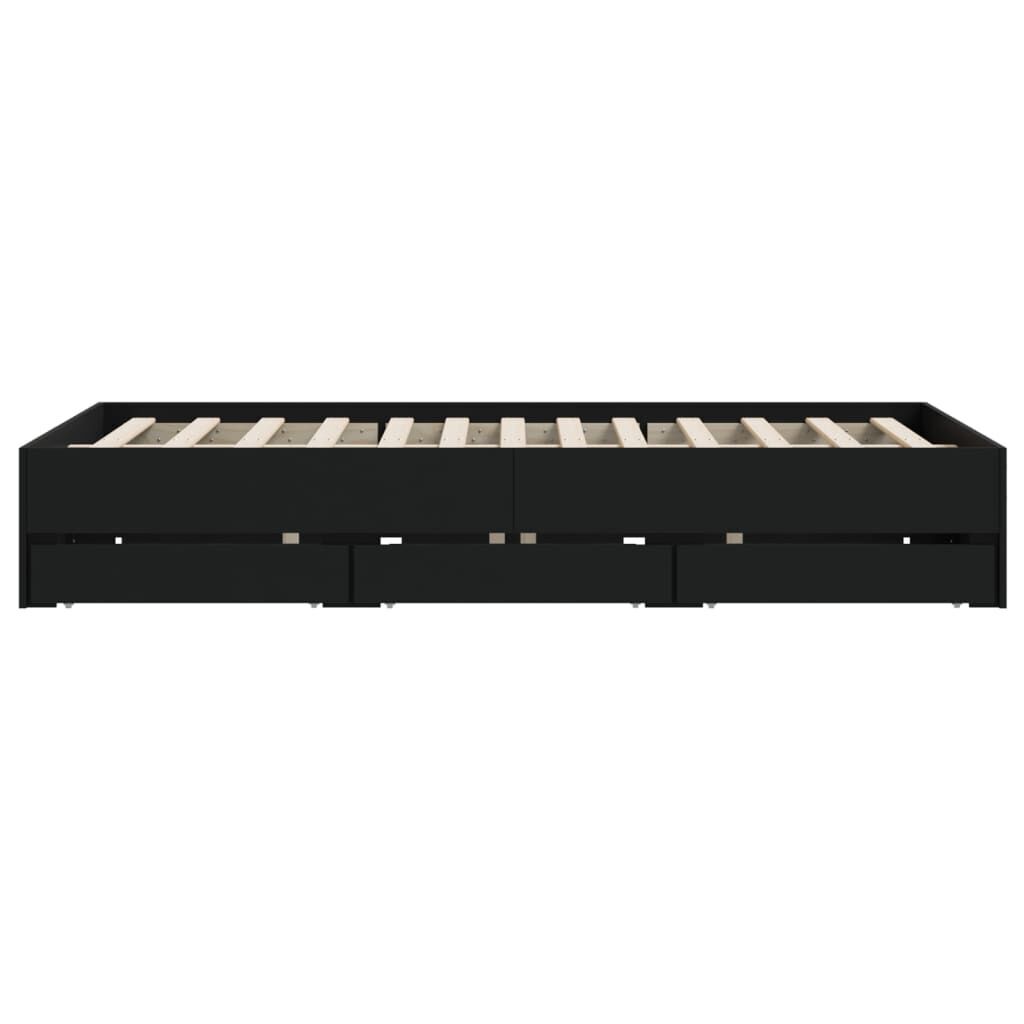 Bed Frame with Drawers without Mattress Black 150x200 cm Price