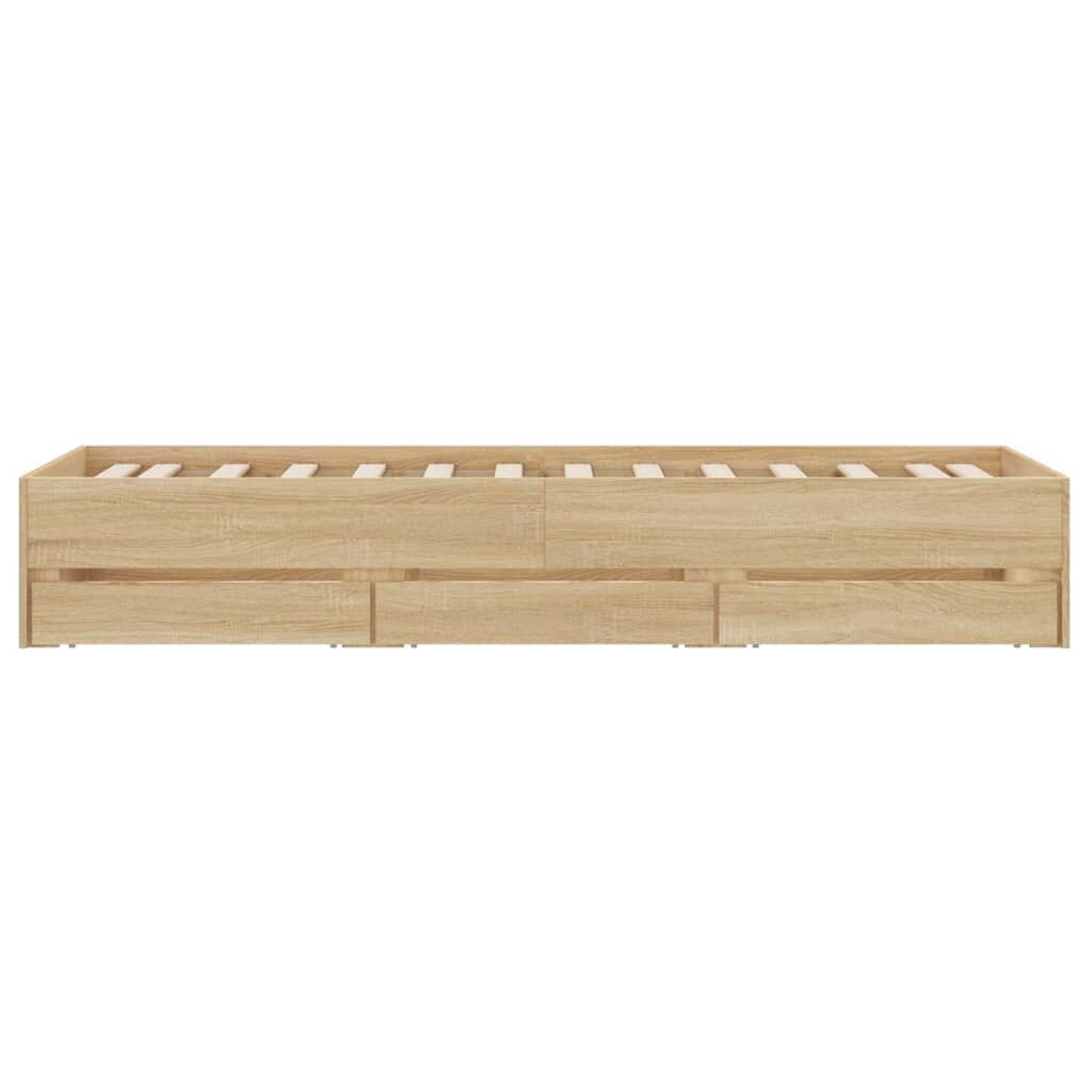 Bed Frame with Drawers without Mattress Sonoma Oak 90x190 cm Price