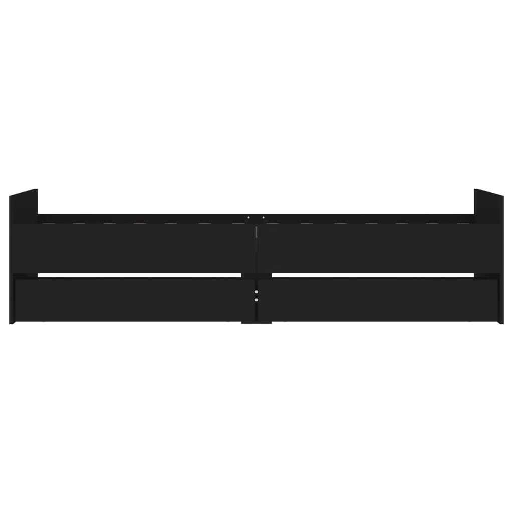 Bed Frame with Drawers without Mattress Black 90x190 cm Price