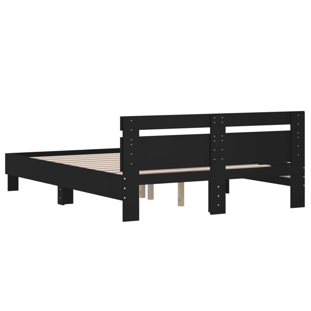 Bed Frame without Mattress Black 150x200 cm Price