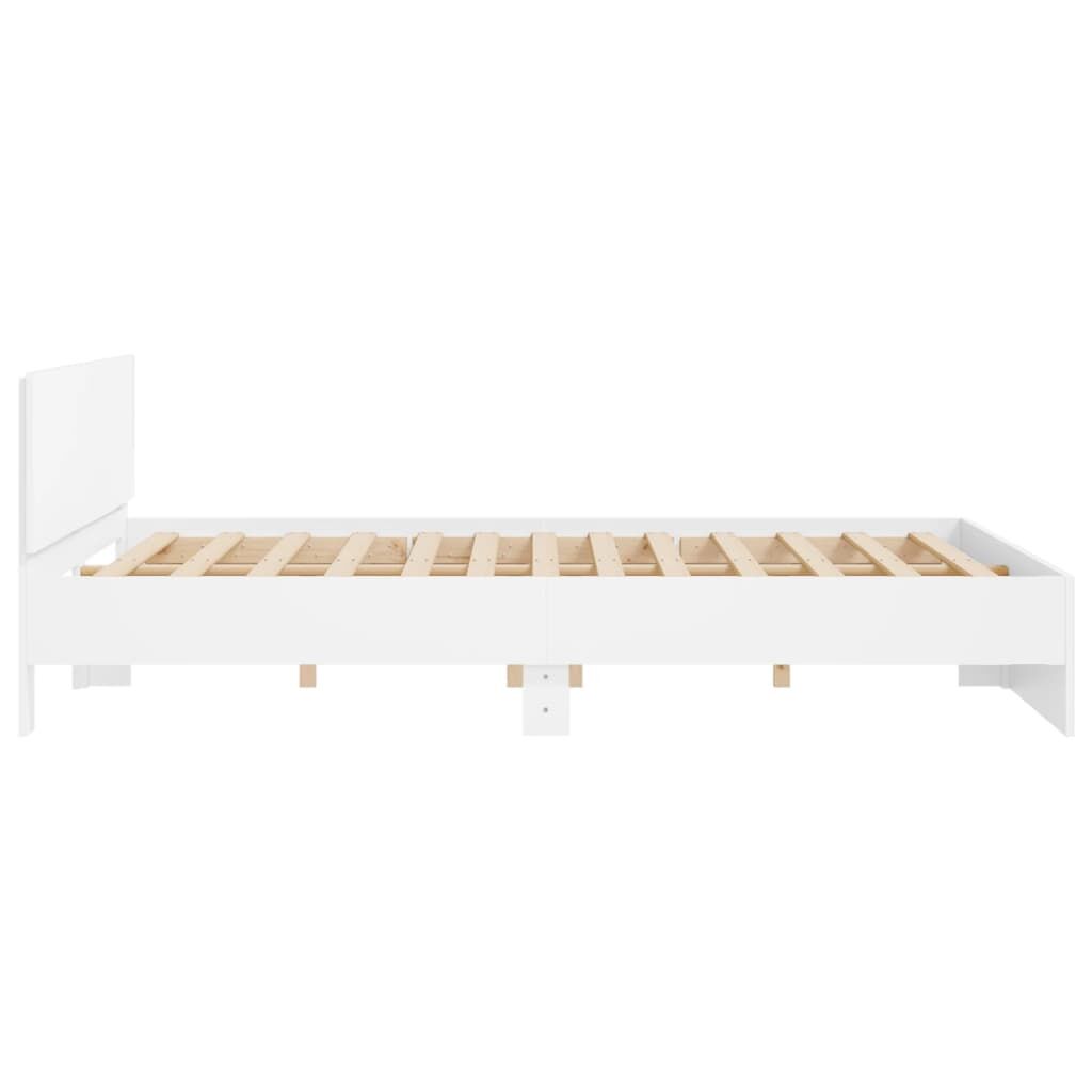 Bed Frame without Mattress White 183x203 cm King Price