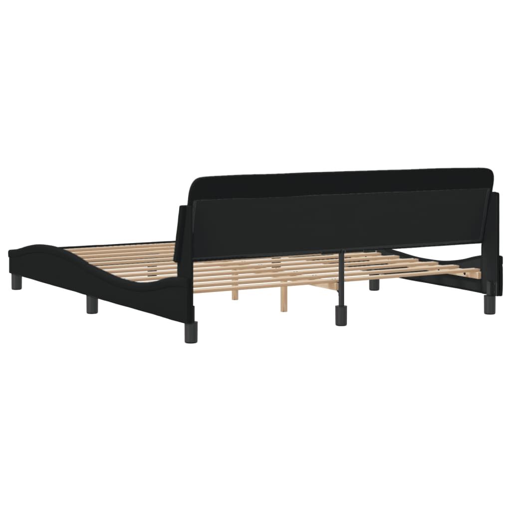 Bed Frame without Mattress Black 183x203 cm King Fabric Price