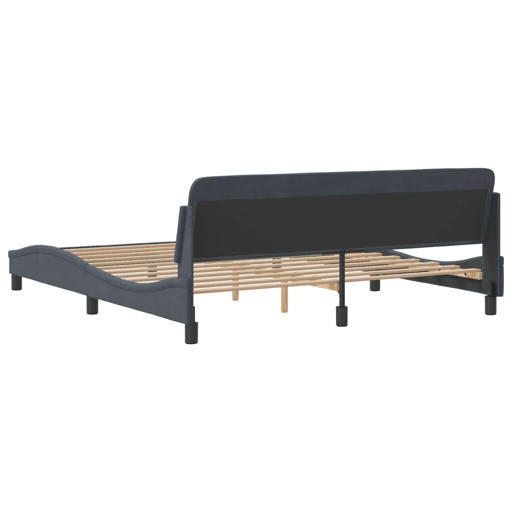 Bed Frame without Mattress Dark Grey 183x203 cm King Velvet Price