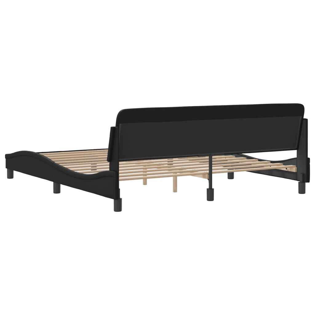 Bed Frame without Mattress Black 183x203 cm King Faux Leather Price